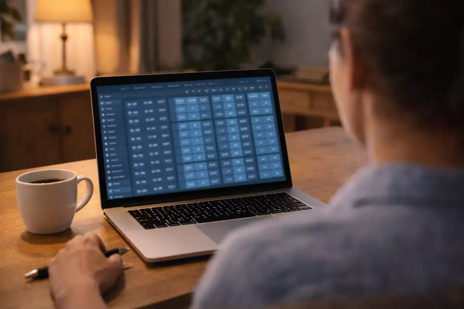 Person analyzing NHL betting odds on laptop screen